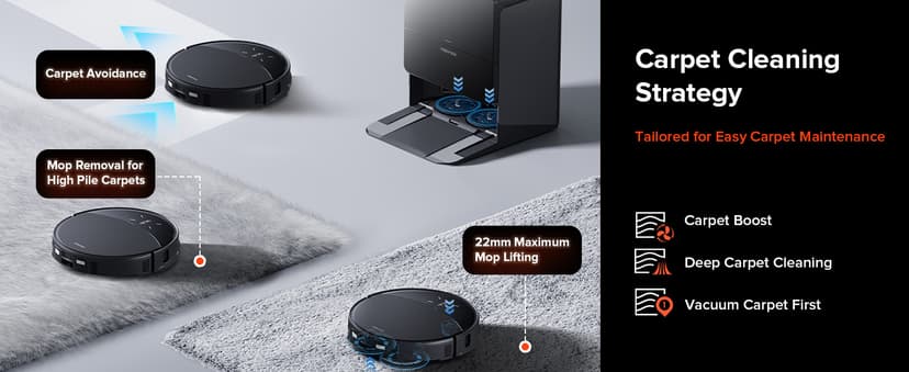 roborock Saros 10R Robot Vacuum and Mop, 22,000 Pa Suction, Zero-Tangling, 3.14’’ Ultra Slim, FlexiArm Riser Technology for Carpet & Floor, Corner & Edge Cleaning, Self-Emptying, Hot Air Drying, Black