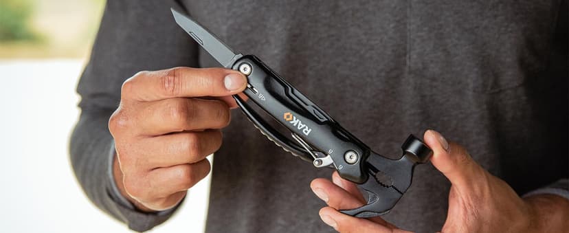 RAK Hammer Multitool BirthdayGifts for Men - Cool Unique Gifts Who Have Everything - Compact DIY Survival Multi Tool - Backpacking & Camping Accessories - Gadget Gifts
