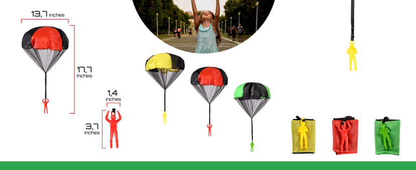 NUTTY TOYS Parachute Toys for Kids - Tangle Free Outdoor Flying Parachute Men, Top Indoor & Outside, 3 4 5 6 7 8 9 10 11 12 Year Old, Best Christmas Stocking Stuffers Idea 2025 Unique Boy & Girl Gifts