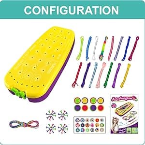 Friendship Bracelet Making Kit Toys, Ages 7 8 9 10 11 12 Year Old Girls Gifts Ideas, Birthday Present for Teen Girl, Arts and Crafts String Maker Tool, Bracelet DIY, Kids Travel Activity Set