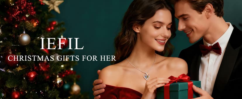 Iefil Christmas Gifts for Wife Women - 925 Sterling Silver Double Birthstone Necklace, Anniversary Birthday Gifts for Women, Jewelry Gift for Wife Girlfriend Mom Her