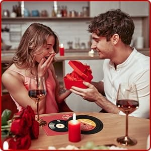 Retro Anniversary Card for Him or Her, Romantic Gift for Husband Wife, Boyfriend or Girlfriend, Love Notes for Couple, Vinyl Record Birthday Card, Valentines Day Gifts For Men and Women