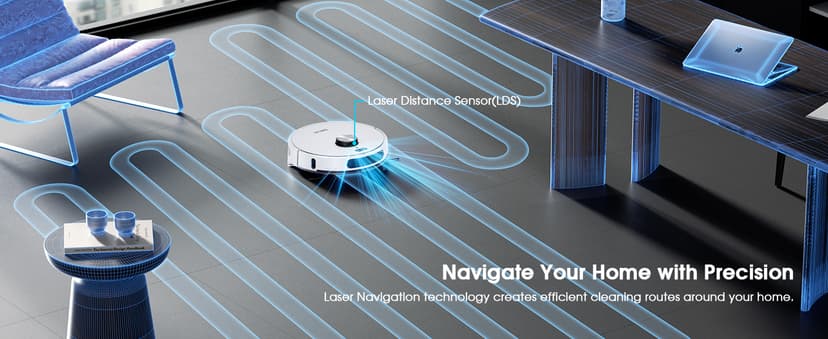 Robot Vacuum and Mop Combo, 3-in-1 Robotic Vacuums Cleaner with 70-Day Self-Emptying Base, LiDAR Navigation Smart Mapping & Strong 6000Pa Suction, for Pet Hair, Hard Floor, Carpet