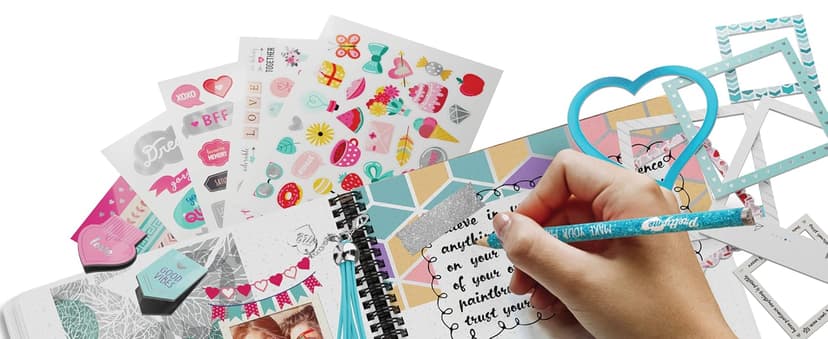 Pretty Me DIY Journal Kit for Girls - Gift for 8-14 Year Old Girl - Cool Birthday Gifts Ideas for Teens - Fun, Cute Art & Crafts Kits for Tween Teenage Kids- Scrapbook & Diary Supplies Toy Set
