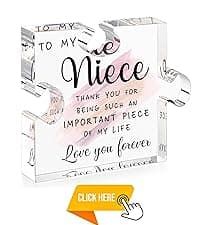 LukieJac Sister Gifts from Sister - Unique Sister Birthday Acrylic Puzzle-Shaped Plaque Desk Decorations Present for Sister Thanksgiving Christmas Wedding from Sister Brother