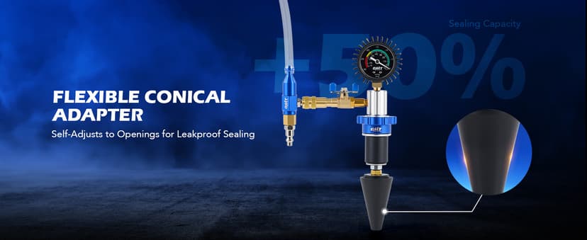 Orion Motor Tech Coolant Vacuum Refill Kit, 13pc Radiator Cooling System Tool Set with Conical Adapter 4 Round Adapters for Leak Detection Cooling Refill, Vacuum Coolant Fill Kit with Splashproof Hose