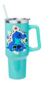 Silver Buffalo Sanrio Hello Kitty Waving Stainless Steel Tumbler with Handle and Straw, Fits in Standard Cup Holder, 40 Ounces