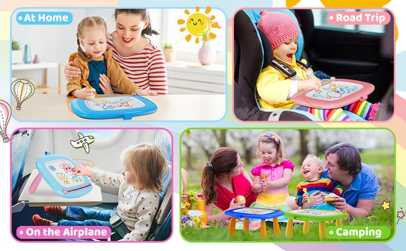 Kikidex Magnetic Drawing Board, Toddler Girl Toys for 1-2 Year Old, Doodle Board Pad Learning and Educational Toys for 1 2 3 Year Old Baby Kids Birthday Gift(Soft Pink)