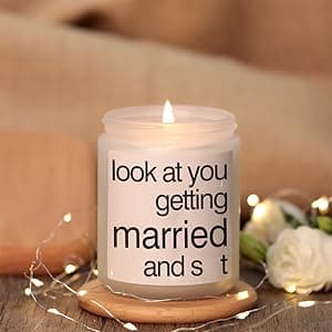 Wedding Gifts for Couples 2025, Funny Bridal Shower Gifts Personalized Lavender Scented Candles Bride Bridesmaid Proposal Custom The Bride to be 2025