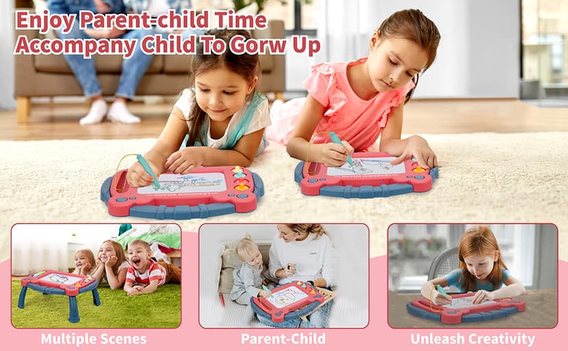 Magnetic Drawing Board for Toddlers 3, Color Erasable Doodle Writing Pad, Learning Painting Sketch Pad, Best Birthday Easter Christmas Halloween Kids Toy Gifts for Boys and Girls(Blue)