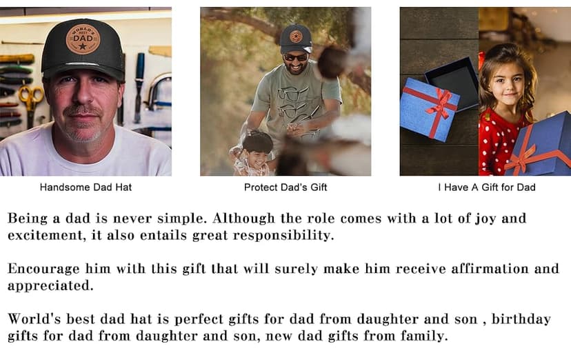 Fathers Day Dad Gifts for Dad,Hat from Daughter Son Family for Men,Unique for Birthday Christmas
