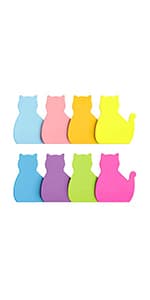 SIMONA Heart Shape Sticky Notes 8 Color Bright Colorful Sticky Pad 75 Sheets/Pad Self-Sticky Note Pads