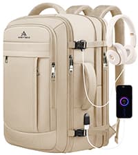 Carry On Backpack, 50L Extra Travel Laptop Backpack for Men Women, Big Bag Business Travel Essentials Gifts for men, 17 Inch Laptop Backpack Computer Bag Gifts for Him Men, Grey