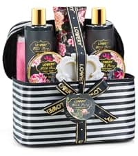 Gifts For Women Gift Basket for Women– 9 Piece Set of Vanilla Coconut Home Spa Set, Includes Fragrant Lotions, Extra Large Bath Bombs, Coconut Oil, Luxurious Bath Towel & More