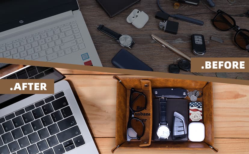 Best Husband Ever PU Leather Tray and Keychain, Men Anniversary Birthday Gifts Ideas for Husband Him Boyfriend Who Has Everything from Wife, Christmas Xmas Gifts Stocking Stuffers for Men Him