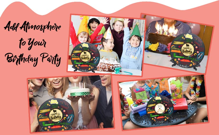 Vinyl Record Sweet 16 Birthday Decorations 11.6"X11.6", 16th birthday decorations Party Favor Sign Poster, 16th Birthday Guest Book Alternative, Great Sweet 16 Gifts for Girls or Boys (16 Years Old)