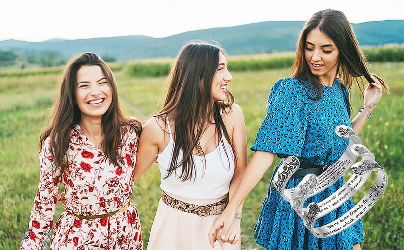 Sunflower Jewellery Friendship Necklace for 3 4 Stainless Steel Heart-Shaped Necklace/Bracelet Three Hearts Composed of Friendship Necklace/Bracelet, Gifts for Friends