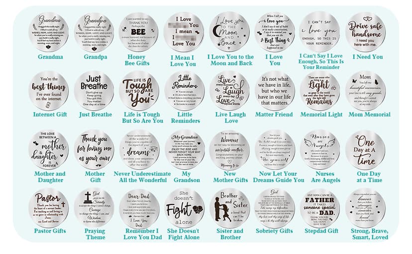 Sureio Pocket Hug Token Gift Long Distance Relationship Keepsake Inspirational Gift with Keychain