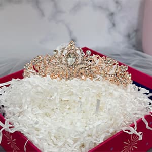 JETKONG 3 Pcs Bachelorette Party Decorations Bridal Shower Crown, Bride to Be Sash&Veil for Women Bachelorette Party Gifts, Bachelorette Party Supplies, Gifts, Favors (Rose Gold)