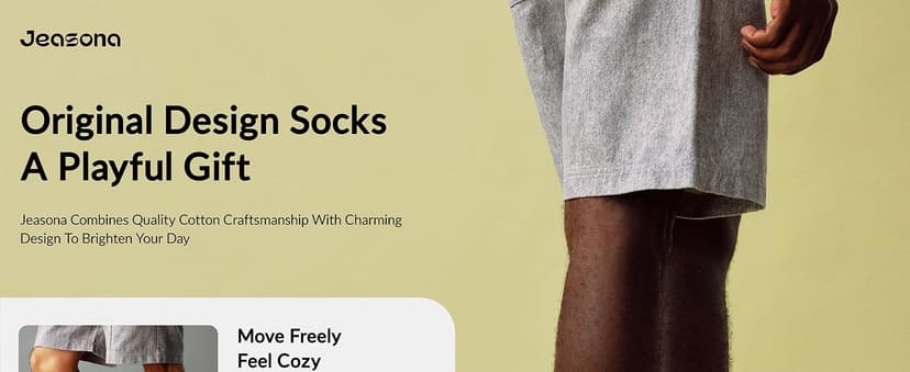 Jeasona Mens Funny Fun Crazy Funky Dress Crew Socks Gifts for Men Dad Grandpa