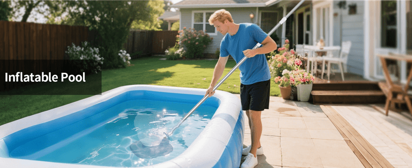 Rechargeable Pool Leaf Vacuum with Telescopic Pole, 83GPM Powerful Suction– Cordless Pool Skimmer for Inground & Above Ground Pools with 6.6Gal Leaf Catcher Bag for Heavy Debris Areas