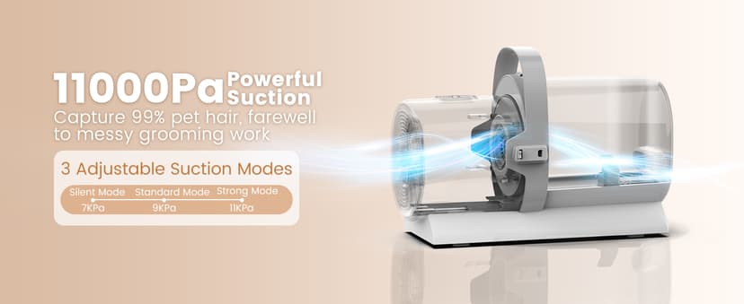 Dog Grooming Vacuum and Kit, Clipper Nail Trimmer Grinder, 2.5L Dust Cup 7 Grooming Tools 11000Pa Pet Vacuum for Shedding Grooming, Dog Hair Vacuum, Home Cleaning, PG50 Plus