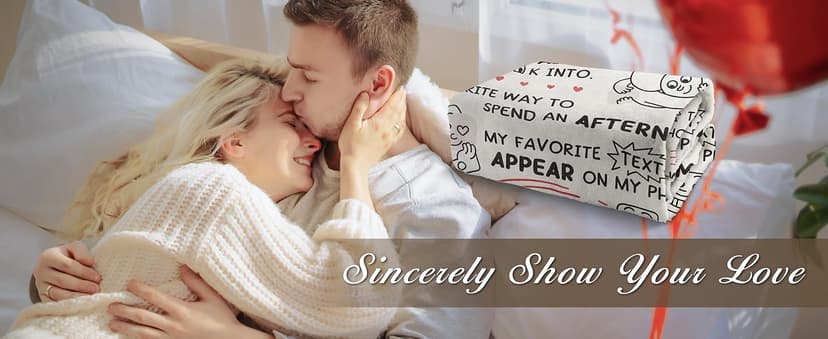 Craftique Birthday Gifts for Girlfriend Boyfriend- I Love You Blanket for Him Her- Romantic Girlfriend Gifts Anniversary, Funny Soft Blanket Gift for Him Her Husband Wife Fiance, 60”×50”