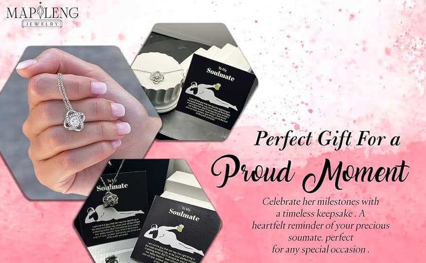 To My Soulmate Necklace For Women, Funny Gifts For Girlfriend, Personalized Christmas Presents For Girlfriend, Best Birthday Meaningful Gift Ideas For Wife, Women Romantic Jewelry For Her Anniversary