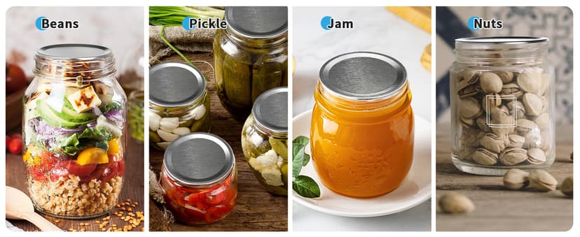 Electric Mason Jar Vacuum Sealer Kit for Wide-Mouth & Regular-Mouth Mason Jars, Food Saver Vacuum Canning Sealer Machine Includes 10 Jar Lids