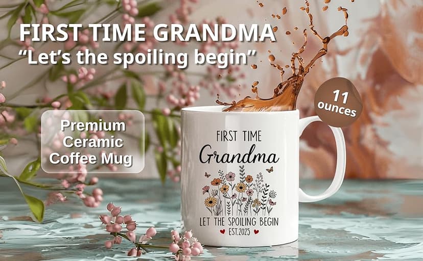 First Time Grandma Gifts, Promoted to Grandma Est 2025 Mug, Let the Spoiling Begin Cup, Soon To Be Grandmas Gift from Daughter, Pregnancy Announcement, Christmas or Grandmas To Be Mothers Day Gift