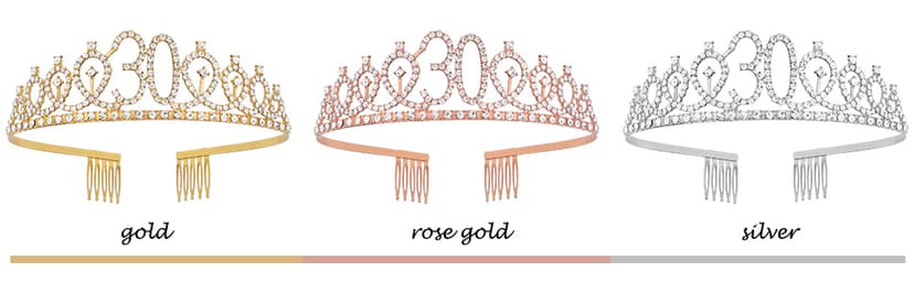 30th Birthday Sash & Tiara Kit- Happy 30th Birthday Decorations for Her 30th Gifts for Women (rose gold)