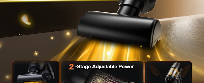 Handheld Vacuum Cleaner 21000Pa Suction with Brushless Motor, 4-in-1 Portable Mini Car Vacuum with 2 Suction Modes, Cordless Vacuum with LED Light, Type-C Charge for Car, Office Desk, Keyboards