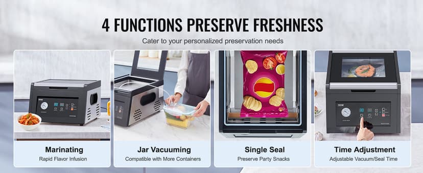 VEVOR Chamber Vacuum Sealer, 380W Vacuum Pump Power, Sealing Bag Packing Machine for Wet Foods, Meat, Compact Design with 11.5 in Sealing Length, Ideal Commercial Sealer for Professional and Home Use