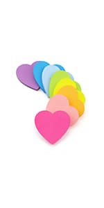 SIMONA Heart Shape Sticky Notes 8 Color Bright Colorful Sticky Pad 75 Sheets/Pad Self-Sticky Note Pads