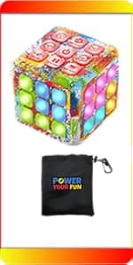 Power Your Fun Cubik LED Flashing Cube Memory Game - Electronic Handheld Game, 5 Brain Memory Games for Kids STEM Sensory Toys Brain Play Puzzle Fidget Light Up Cube Stress Relief Fidget Toy (Tie Dye)