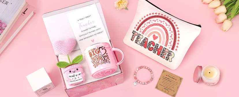 Teacher Appreciation Gifts for Women 7 Pcs, Back to School End of Year Thank You Gifts for Teachers Basket for Graduation, Retirement, Birthday, Christmas