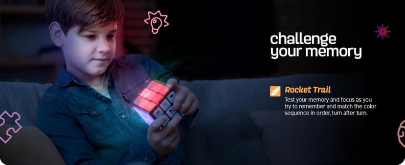 Rechargeable Game Activity Cube - Toys for Boys and Girls - 9 Fun Brain & Memory Games - Birthday Gifts for Age 6, 7, 8, 9, 10, 11, 12 Year Old Kids Teens - Best Boy Toy Gift Ideas