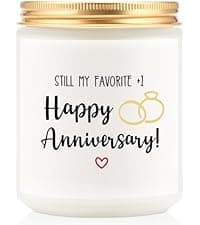 Happy Anniversary Couple Gifts - 10th, 25th, 40th, 50th Wedding Anniversary Candle Gifts for Him, Her, Husband, Wife - 7oz Lavender Soy Wax Scented Candle
