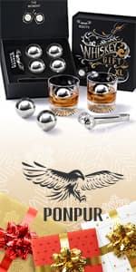 Gifts for Men Him Christmas, Whiskey Stone Gifts for Husband Anniversary, Unique Birthday Gift Ideas for Dad from Daughter Son Wife, Cool Stocking Stuffers, Bourbon Gadgets for Grandpa Uncle Father