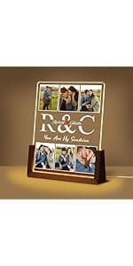 Personalized Best Friend Birthday Gifts for Women, Unique Friendship Gifts, Custom Acrylic Night Light Friend Picture Frame with Photo Name, Long Distance BFF Sister Bestie Christmas Gift