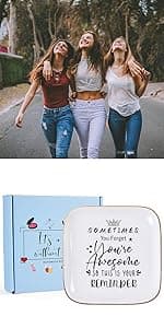 Birthday Gifts for Women Best Friend - to My Bestie Jewelry Dish Trinket Tray, Unique Friendship Gifts for Women Female Friend Christmas Valentines Mother's Day