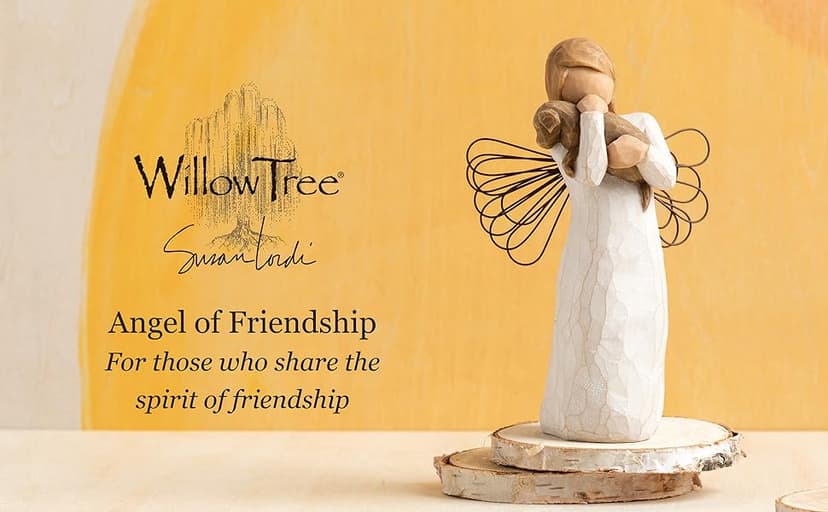 Willow Tree Angel of Friendship, for Those who Share The Spirit of Friendship, Angel Carrying Dog as Reminder of Loyal Pets and Friends, Present and Past, Sculpted Hand-Painted Figure