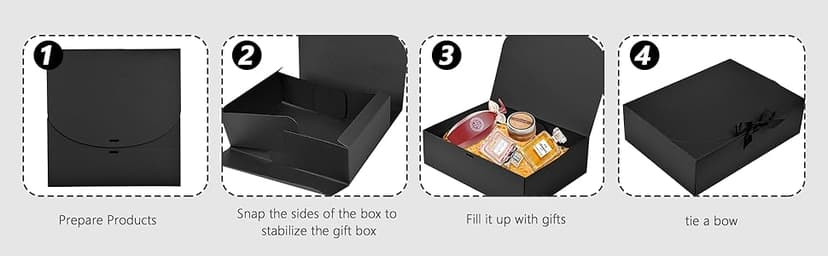 12Pack Black Gift Boxes with Lids, 12×9.8×3.1 Inch Groomsmen Proposal Box, Luxury Black Gift Box with Ribbon for Bridesmaid Box, Graduation, Christmas, Wedding, Birthday, Party