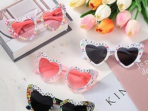 Etercycle Heart Sunglasses, Bride to Be Gifts Bachelorette Party Bride Sunglasses, Cute Glasses for Women Bachelorette Party
