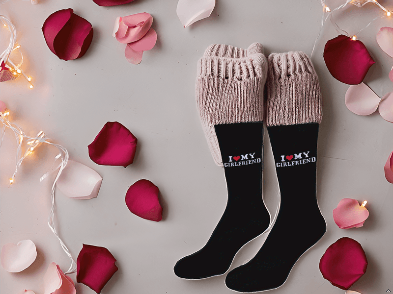 Gift for Boyfriend I Love My Girlfriend Socks Christmas Anniversary Valentines Gift for Boyfriend Socks Gift for Him