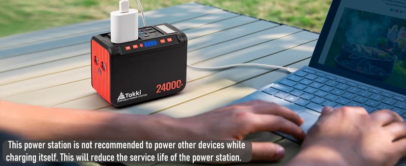 Takki 120W Peak Solar Generator Portable Power Station with 21W Panels, 88Wh Solar Charger Power Bank AC DC USB Ports for Camping Tent Laptop Outdoor Emergency
