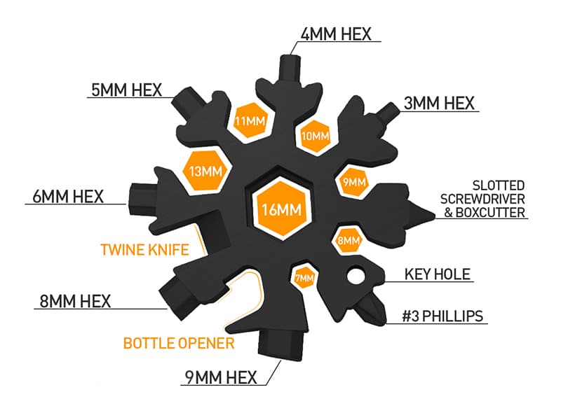 Stocking Stuffers Gifts for Men 18-in-1 Snowflake Multitool, Christmas Birthday Gifts for Men Dad Husband Him Grandpa, White Elephant Gifts for Dad Who Have Everything, Cool Gadgets Tools