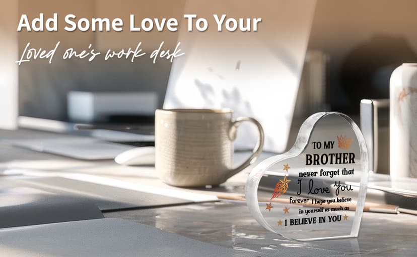 Gifts for Brother, Brother Birthday Gifts, Brothers Acrylic Keepsake, Fathers Day Birthday Christmas Gifts for Brothers from Sister, Encouraging Sign