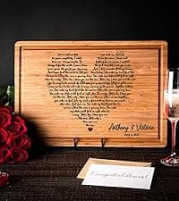 Personalized Wood Engraved Cutting Board - Valentines Day Gifts for Her - Unique Present for Wedding, Anniversary, Housewarming, Birthday, Holiday, or Romantic Gift Idea for Friends, Family, Mom, Dad