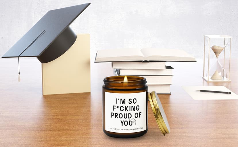 Funny Graduation Gift for Her/Him, So Proud of You Graduation Candle for Party Decorations, Gardenia Scented Candle High School College Grad Gift